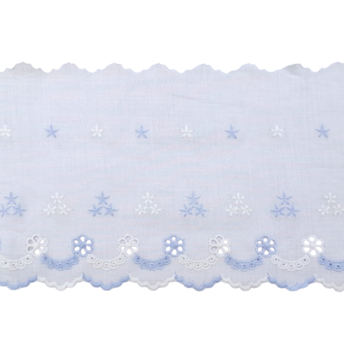 Δαντέλα Ασπροκέντημα 12εκ. με Λουλούδια κωδ.1842 - Image 1