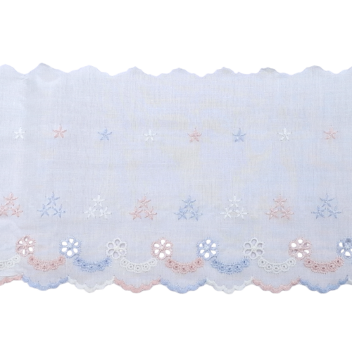 Δαντέλα Ασπροκέντημα 12εκ. με Λουλούδια κωδ.1842 - Image 2