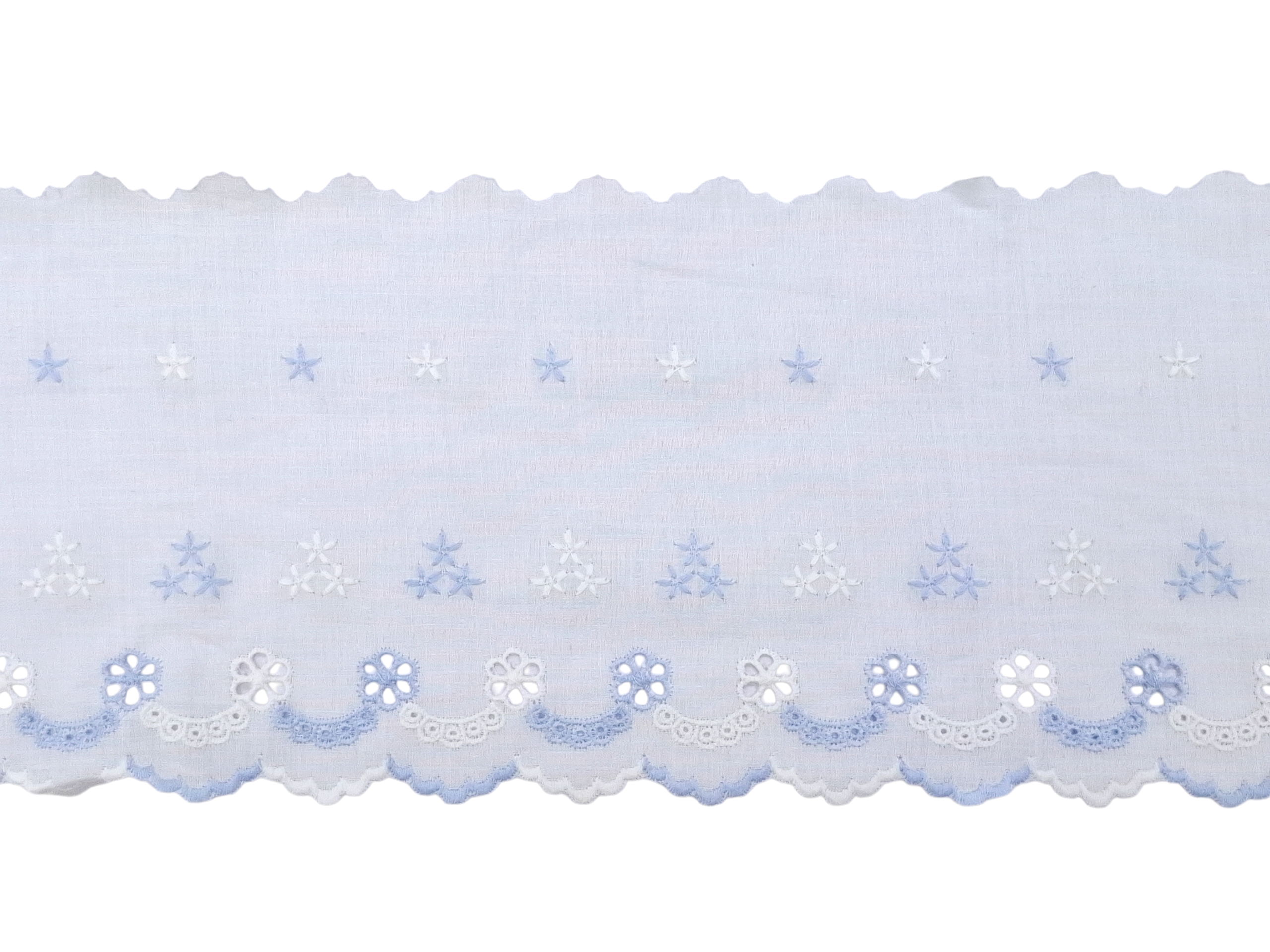 Δαντέλα Ασπροκέντημα 12εκ. με Λουλούδια κωδ.1842