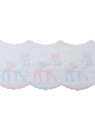 Δαντέλα Ασπροκέντημα Λευκό με Ελαφάκια 7εκ. κωδ.1938