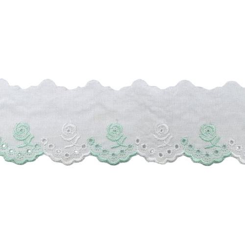 Δαντέλα Ασπροκέντημα Λευκό με Βεραμάν 4εκ. κωδ.34333 - Image 1