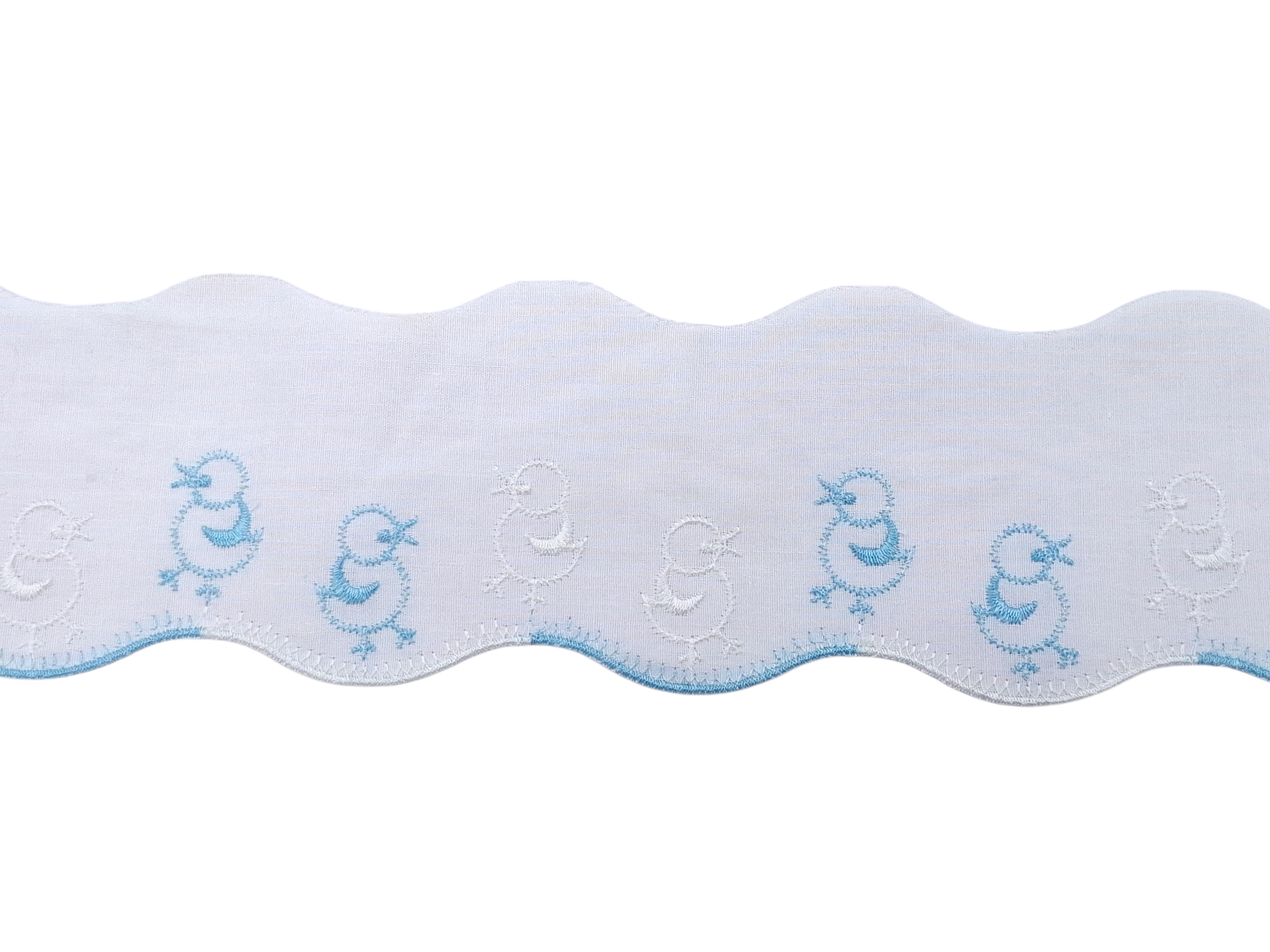 Δαντέλα Ασπροκέντημα Λευκό με Παπάκια 5εκ. κωδ.60157