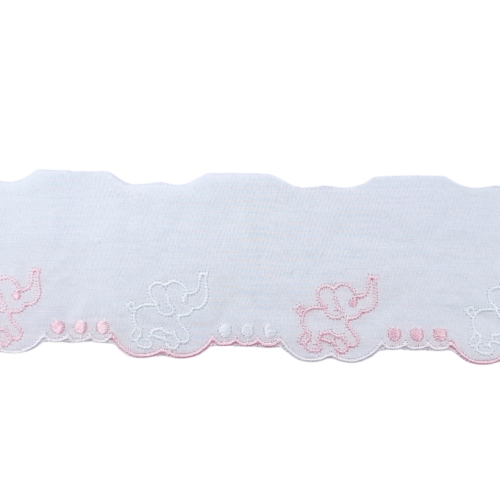 Δαντέλα Ασπροκέντημα Λευκό με Ελεφαντάκια 5εκ. κωδ.60158 - Image 1