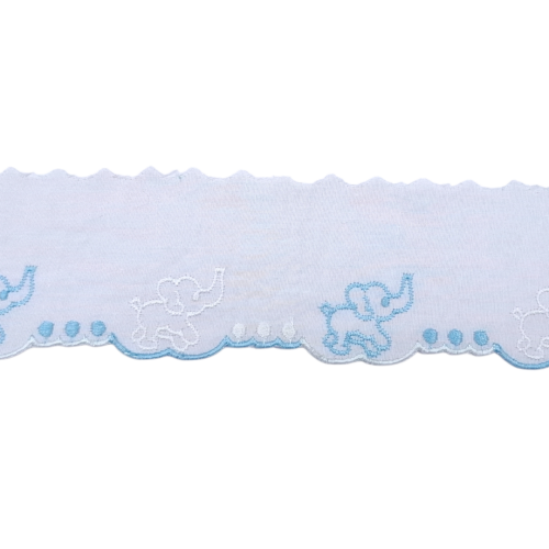 Δαντέλα Ασπροκέντημα Λευκό με Ελεφαντάκια 5εκ. κωδ.60158 - Image 2