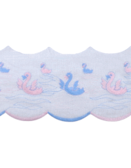 Δαντέλα Ασπροκέντημα Λευκό με Σιελ και Ροζ Παπάκια 8εκ. κωδ.ΔΑΑΣΠ10