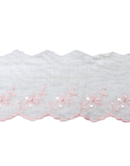 Δαντέλα Ασπροκέντημα Λευκό με Ροζ 5εκ. κωδ.ΔΑΑΣΠ2