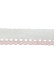 Δαντέλα Ασπροκέντημα Λευκό με Ροζ 2εκ. κωδ.ΔΑΑΣΠ3