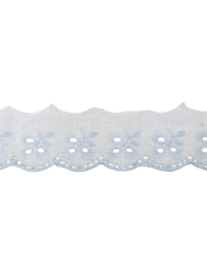 Δαντέλα Ασπροκέντημα-Μπροντερί Λευκό με Σιελ 2,5εκ. κωδ.ΔΑΑΣΠ7