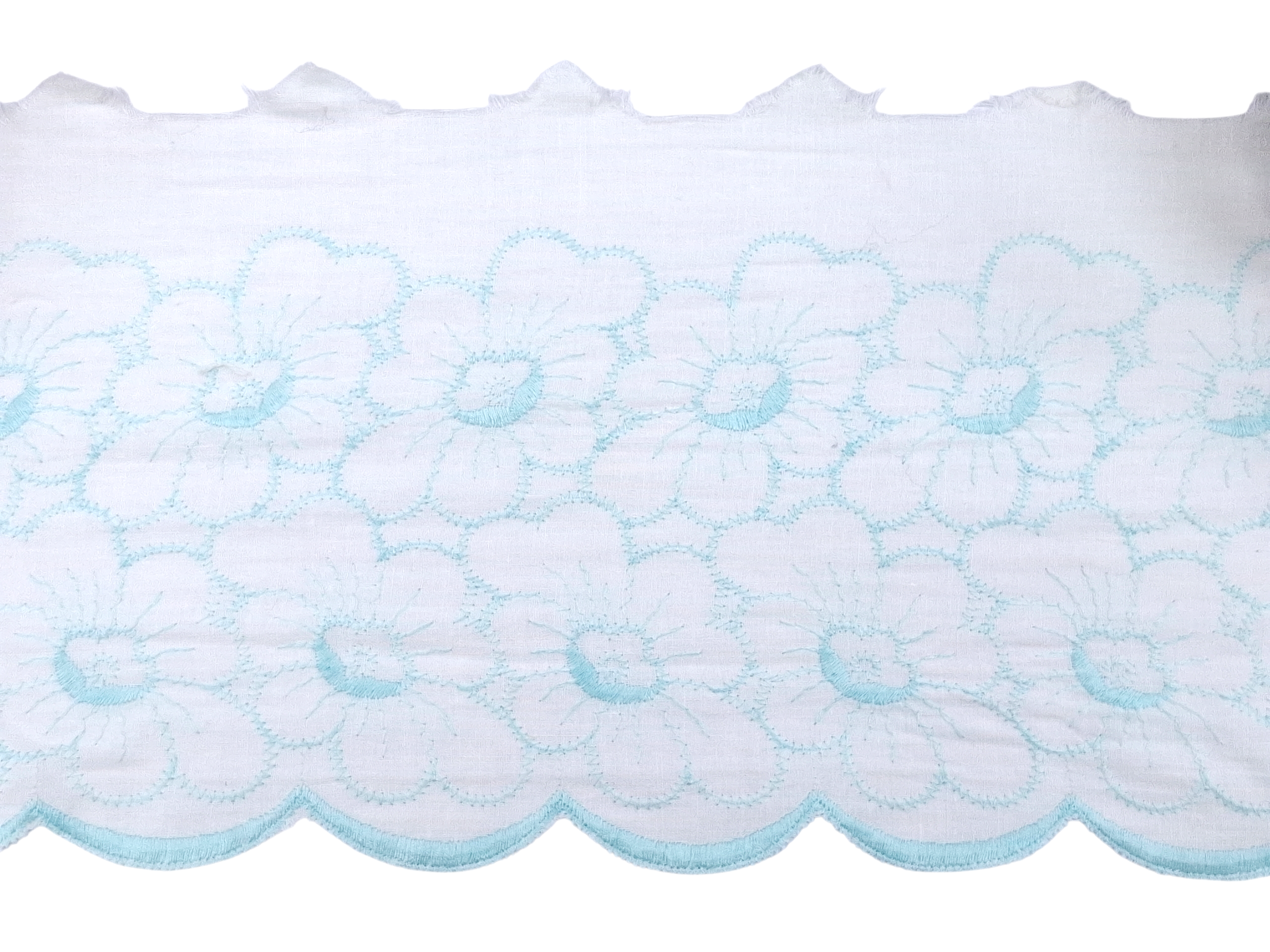 Δαντέλα Ασπροκέντημα Σιελ Λουλούδια 15εκ. κωδ.ΔΑΑΣΠ8Λ