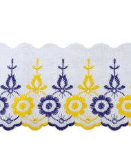 Δαντέλα Ασπροκέντημα Λευκό με Λουλούδια 8εκ. κωδ.ΔΑΑΣΠ9