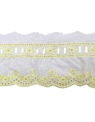 Δαντέλα Ασπροκέντημα Λευκό με Κίτρινο 5,5εκ. κωδ.ΔΑΑΣΠ1