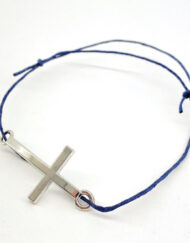 Μαρτυρικά Μπλε Βραχιόλια με Ασημί Σταυρό κωδ.ΜΑΡ7ΜΑ