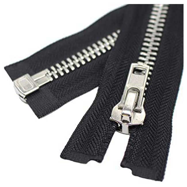 Φερμουάρ Ασημί Μεταλλικό Διαχωριζόμενο Νο5 100εκ.