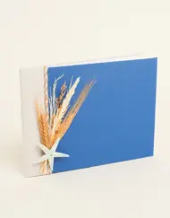 Βιβλίο Ευχών Μονόχρωμο Premium Μπλε Ρουά με Αποξηραμένα κωδ.333002-23