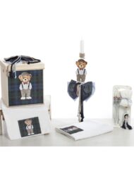 Σετ Βάπτισης Κουτί "Royal Plaid Collection" με Αρκουδάκι