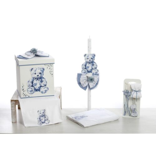 Σετ Βάπτισης Κουτί "Vintage Blue Bear Collection" - Image 1