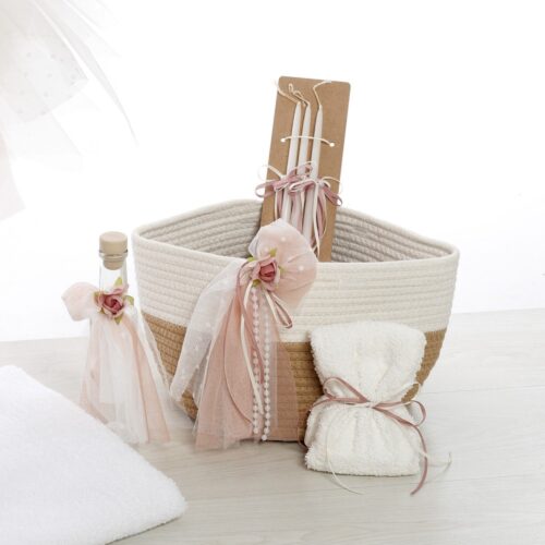 Σετ Βάπτισης Καλάθι Rope "Boho Chic Elegance" - Image 5