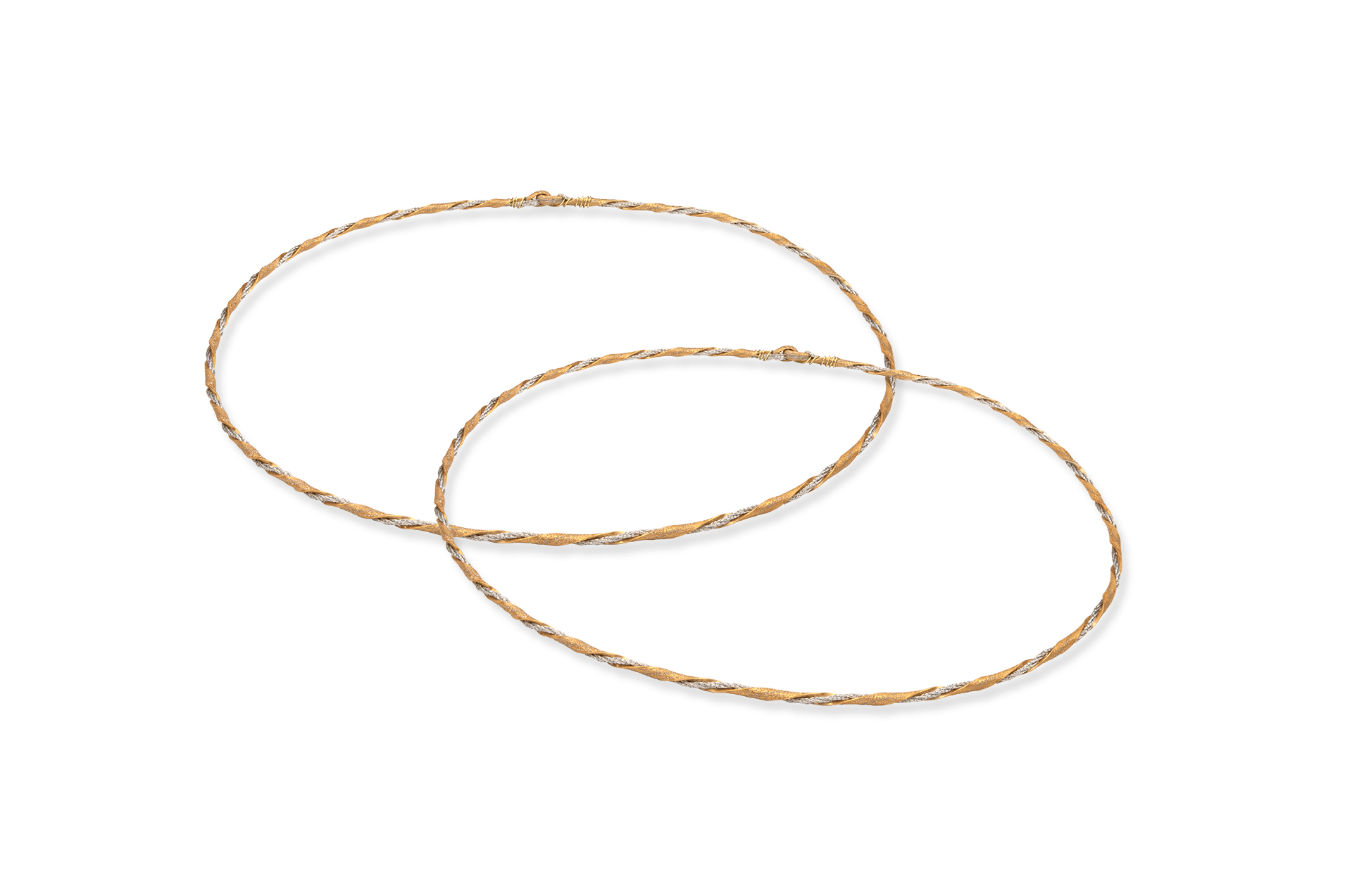 Στέφανα Γάμου με Επίχρυση Στριφτή Βέργα με Ασημί Κορδόνι κωδ.7311