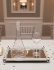 Σετ Γάμου με Καράφα, Ποτήρι & Δίσκο με Κρυσταλλάκια – Elegant Crystal Collection κωδ.STG8484