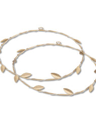 Στέφανα Γάμου Επάργυρα με Ματ Βέργα και Ματ Φύλλα Ελιάς κωδ.4837