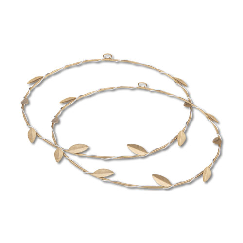 Στέφανα Γάμου Επάργυρα με Ματ Βέργα και Ματ Φύλλα Ελιάς κωδ.4837 - Image 1