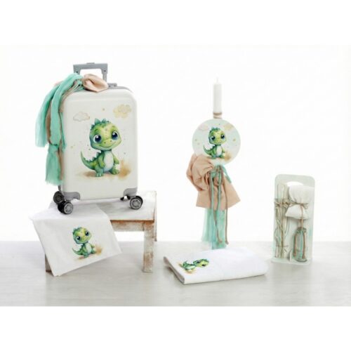 Σετ Βάπτισης Τρόλεϊ "Watercolor Dinosaur" - Image 1