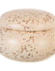 Μπομπονιέρα Κεραμική Μπιζουτιέρα Μακαρόν Χρυσό Πιτσιλωτό κωδ.Κ984