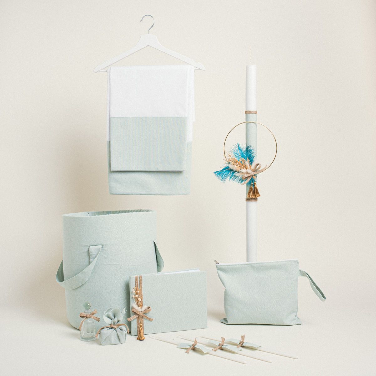 Σετ Βάπτισης για κορίτσι Στεφάνι Χρυσό Με Αποξηραμένα κωδ.331922